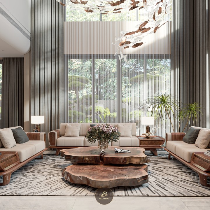 Sofa gỗ óc chó SF - 48